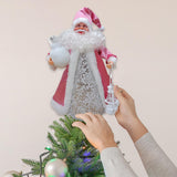 Maxbell Christmas Santa Party Favors Decoration Standing for Holiday Festival Indoor Pink