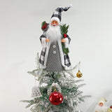 Maxbell Christmas Santa Party Favors Decoration Standing for Holiday Festival Indoor Gray