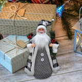 Maxbell Christmas Santa Party Favors Decoration Standing for Holiday Festival Indoor Gray