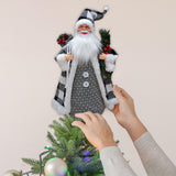Maxbell Christmas Santa Party Favors Decoration Standing for Holiday Festival Indoor Gray