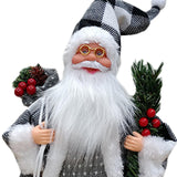 Maxbell Christmas Santa Party Favors Decoration Standing for Holiday Festival Indoor Gray