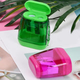 Maxbell 12 Pieces Dual Holes Sharpener with Lid for Home Drawing Art