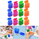 Maxbell 12 Pieces Dual Holes Sharpener with Lid for Home Drawing Art