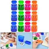 Maxbell 12 Pieces Dual Holes Sharpener with Lid for Home Drawing Art