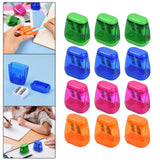 Maxbell 12 Pieces Dual Holes Sharpener with Lid for Home Drawing Art
