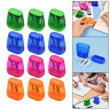 Maxbell 12 Pieces Dual Holes Sharpener with Lid for Home Drawing Art