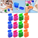 Maxbell 12 Pieces Dual Holes Sharpener with Lid for Home Drawing Art
