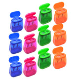 Maxbell 12 Pieces Dual Holes Sharpener with Lid for Home Drawing Art