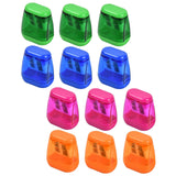 Maxbell 12 Pieces Dual Holes Sharpener with Lid for Home Drawing Art