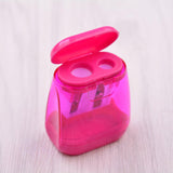 Maxbell 12 Pieces Dual Holes Sharpener with Lid for Home Drawing Art