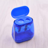 Maxbell 12 Pieces Dual Holes Sharpener with Lid for Home Drawing Art