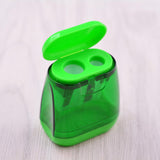 Maxbell 12 Pieces Dual Holes Sharpener with Lid for Home Drawing Art