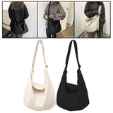 Maxbell messenger Bag High Capacity Reusable Canvas Tote for Gift Shopping Women White