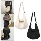 Maxbell messenger Bag High Capacity Reusable Canvas Tote for Gift Shopping Women White