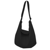 Maxbell messenger Bag High Capacity Reusable Canvas Tote for Gift Shopping Women Black