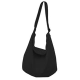 Maxbell messenger Bag High Capacity Reusable Canvas Tote for Gift Shopping Women Black