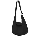 Maxbell messenger Bag High Capacity Reusable Canvas Tote for Gift Shopping Women Black