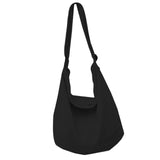 Maxbell messenger Bag High Capacity Reusable Canvas Tote for Gift Shopping Women Black
