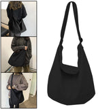 Maxbell messenger Bag High Capacity Reusable Canvas Tote for Gift Shopping Women Black