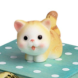 Maxbell Wooden Hand Crank Music Box for Women Halloween Gifts Party Decoration Yellow Cat