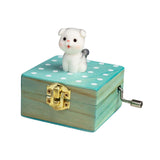 Maxbell Wooden Hand Crank Music Box for Women Halloween Gifts Party Decoration Gray Dog