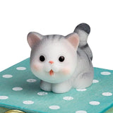 Maxbell Wooden Hand Crank Music Box for Women Halloween Gifts Party Decoration Gray Cat