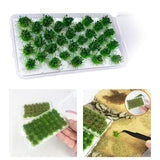 Maxbell Bushy Cluster Grass Tufts Miniature Static Scenery Model Railway DIY Decors 32 strains jungle green