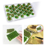 Maxbell Bushy Cluster Grass Tufts Miniature Static Scenery Model Railway DIY Decors 32 strains hay green