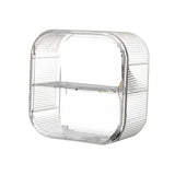 Maxbell Acrylic Display Case with Door Shelves Multi Tier for Figures Model Toy Shop 2 Layer Clear