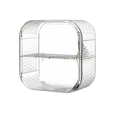 Maxbell Acrylic Display Case with Door Shelves Multi Tier for Figures Model Toy Shop 2 Layer Clear