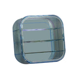 Maxbell Acrylic Display Case with Door Shelves Multi Tier for Figures Model Toy Shop 3 Layer Blue
