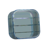 Maxbell Acrylic Display Case with Door Shelves Multi Tier for Figures Model Toy Shop 3 Layer Blue