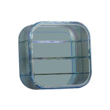 Maxbell Acrylic Display Case with Door Shelves Multi Tier for Figures Model Toy Shop 3 Layer Blue