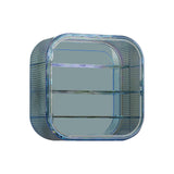 Maxbell Acrylic Display Case with Door Shelves Multi Tier for Figures Model Toy Shop 3 Layer Blue
