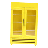 Maxbell Mini 1/12 Dollhouse Refrigerator Freezer Wooden Furniture for Kids Children Yellow