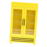 Maxbell Mini 1/12 Dollhouse Refrigerator Freezer Wooden Furniture for Kids Children Yellow