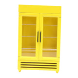 Maxbell Mini 1/12 Dollhouse Refrigerator Freezer Wooden Furniture for Kids Children Yellow