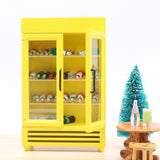 Maxbell Mini 1/12 Dollhouse Refrigerator Freezer Wooden Furniture for Kids Children Yellow