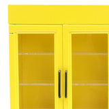 Maxbell Mini 1/12 Dollhouse Refrigerator Freezer Wooden Furniture for Kids Children Yellow