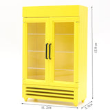Maxbell Mini 1/12 Dollhouse Refrigerator Freezer Wooden Furniture for Kids Children Yellow