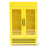 Maxbell Mini 1/12 Dollhouse Refrigerator Freezer Wooden Furniture for Kids Children Yellow