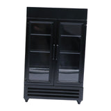 Maxbell Mini 1/12 Dollhouse Refrigerator Freezer Wooden Furniture for Kids Children Black