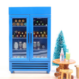 Maxbell Mini 1/12 Dollhouse Refrigerator Freezer Wooden Furniture for Kids Children Blue