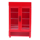 Maxbell Mini 1/12 Dollhouse Refrigerator Freezer Wooden Furniture for Kids Children Red
