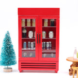 Maxbell Mini 1/12 Dollhouse Refrigerator Freezer Wooden Furniture for Kids Children Red