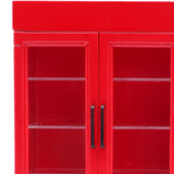 Maxbell Mini 1/12 Dollhouse Refrigerator Freezer Wooden Furniture for Kids Children Red