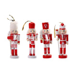 Maxbell 4 Pieces Wood Nutcracker Figures Christmas Nutcrackers Cabinet Ornaments