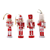 Maxbell 4 Pieces Wood Nutcracker Figures Christmas Nutcrackers Cabinet Ornaments
