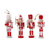 Maxbell 4 Pieces Wood Nutcracker Figures Christmas Nutcrackers Cabinet Ornaments