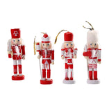 Maxbell 4 Pieces Wood Nutcracker Figures Christmas Nutcrackers Cabinet Ornaments
